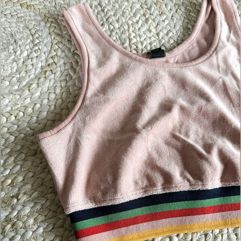 Wild Fable Sport Bra 1X Plus Velour Terry Blush Pink Lounge Comfy Bralette NWT
